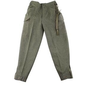 Vintage Cargo Pocket Pants 1942 WWII Swedish Army Military Wool W30 L32 Tapered